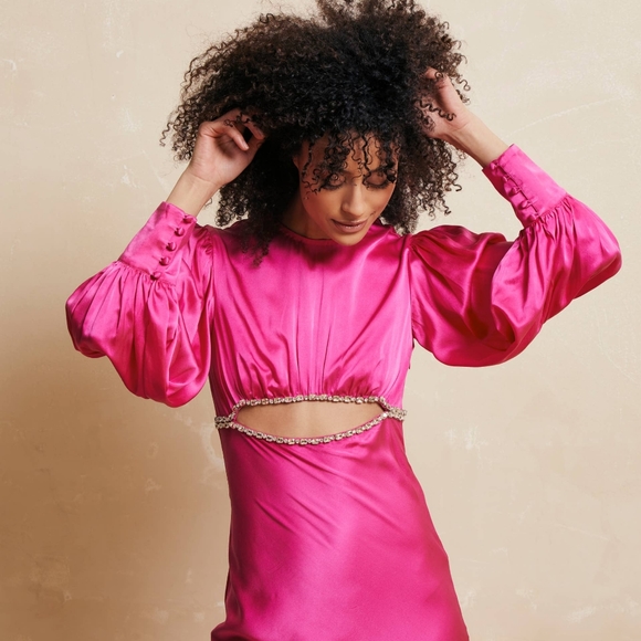 JANET CUT WORK EMBELLISHED DRESS - Picture 1 of 3